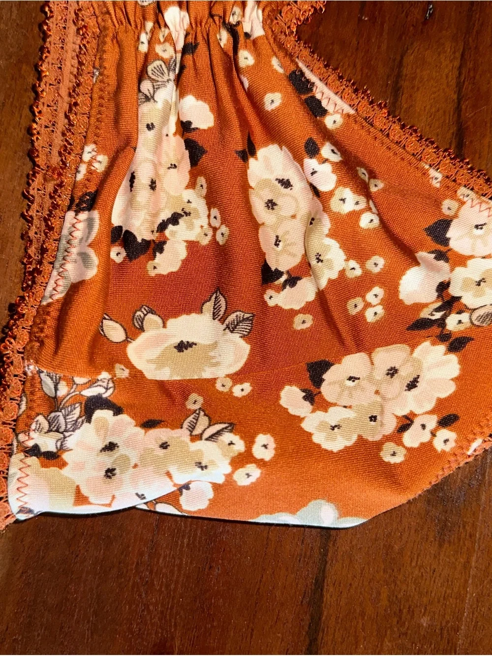 Gypsy dancer maple  Bralette & Panty Set - Rust Floral
